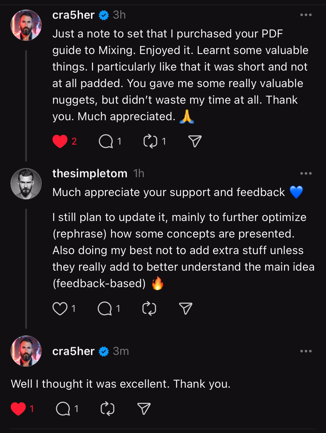 Customer testimonial